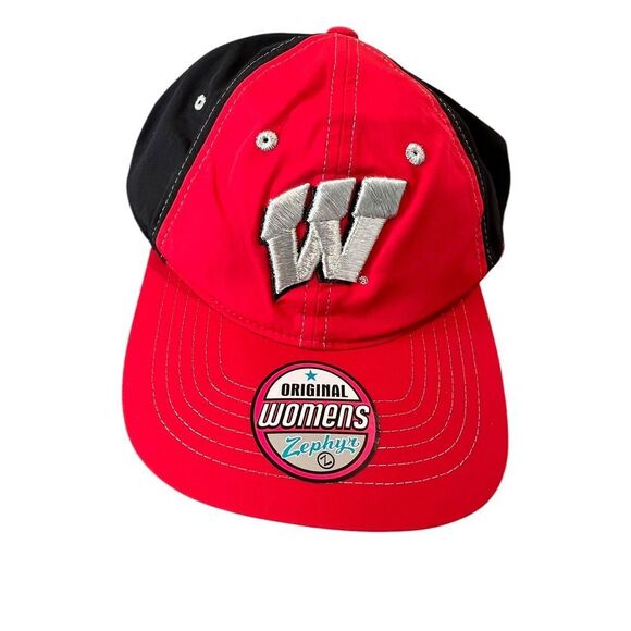 NWT University of Wisconsin Badgers Zephyr Womens Adjustable Logo Cap Big 10 Hat - Picture 1 of 5